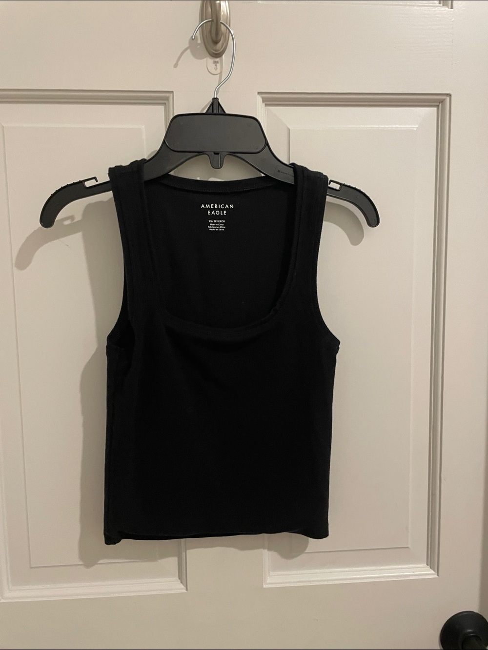 American Eagle Outfitters Black Ribbed Scoop Tank